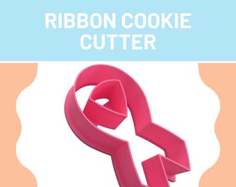 Awareness Ribbon Cookie Cutter, Custom Cookie Cutter, Party Favor, 3D printed. gift for breast cancer survivor