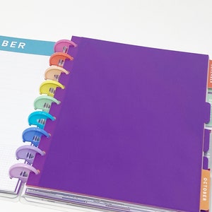 Happy Planner Classic inserciones de planificador de discos, pestañas divisoras de planificador, regalo para estudiantes universitarios, inserto de planificador de discos, cuaderno planificador ecológico