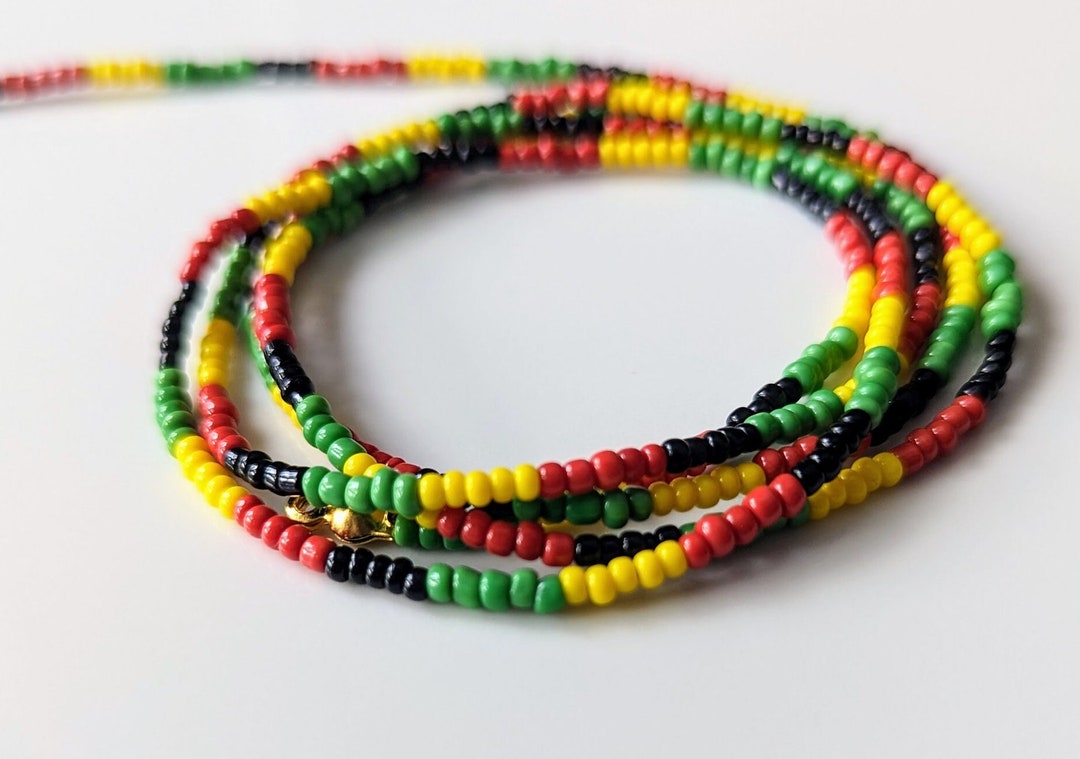 Custommade Waist Beads With Clasp Panafrican Colours Etsy