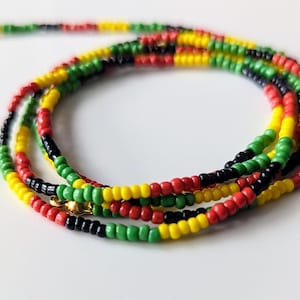 Custom-made waist beads with clasp - Pan-African colours