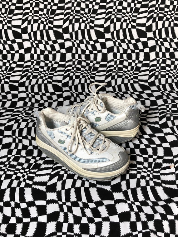 skechers shape ups silver