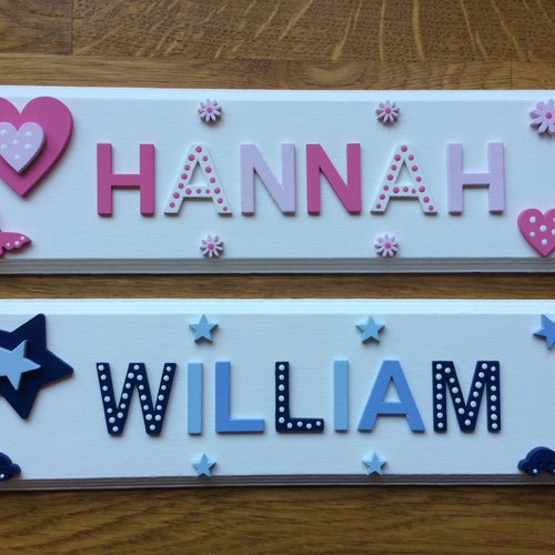 Personalised Children's Bedroom Name Plaquedoor Etsy