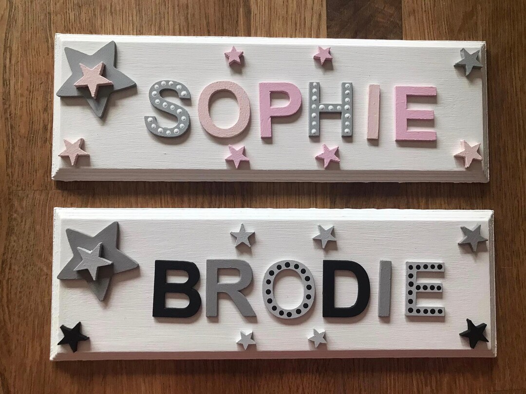 Personalised Children's Bedroom Door Sign,wall,toybox Wooden Name