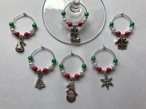 6 Dijes De Copa De Vino Navideños - Motivo Copo De Nieve, Ideal Para Decoración O Secret Santa The Wine 6 Dijes De Copa De Vino Navideños - Motivo Copo De Nieve, Ideal Para Decoración O Secret Santa The Wine