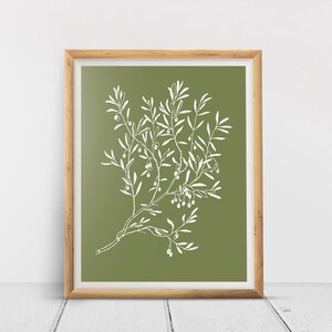 Leaf Wall Art, Botanical Print Set, Green Leaf Print, Olive branch art, Minimalist decor, botanical art, Minimalist prints, Digital Print