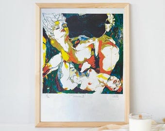 Txismosas Iii (blue) - Original A3 Risograph Print - 5-Color Handmade Riso Art