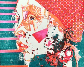 Original A3 Risograph Print “Diä N6” – 5-Color Handmade Riso Art