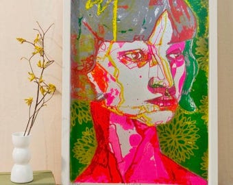 Original Risograph Print “Jördis” – 5-Color Handmade Riso Art