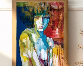Abstrakcyjny wydruk portretowy – „Tanjä” Giclée, jakość muzealna