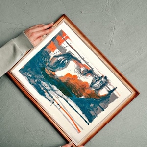 Original Risograph Print “Ewa Nº2” – 4-Color Handmade Riso Art, 35x25cm