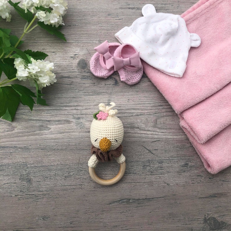 Cotton baby rattle Organic rattle baby shower gift Fox Etsy