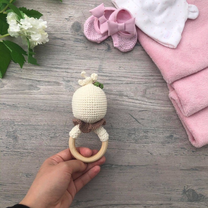 Cotton baby rattle Organic rattle baby shower gift Fox Etsy