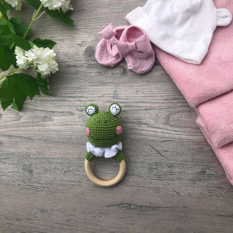 Cotton baby rattle Organic rattle baby shower gift Fox Etsy