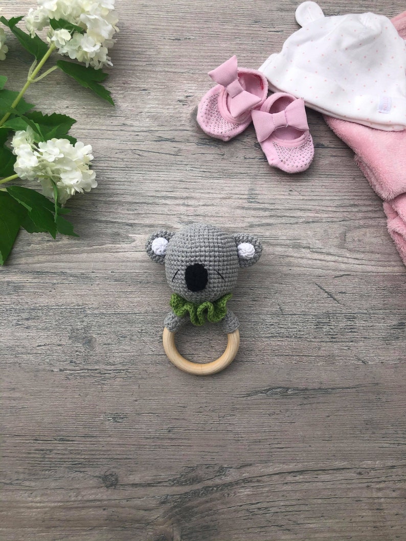 Cotton baby rattle Organic rattle baby shower gift Fox Etsy