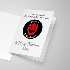 Bowser Fathers Day Card, Fun kaart, Grappige kaart, Mario Card