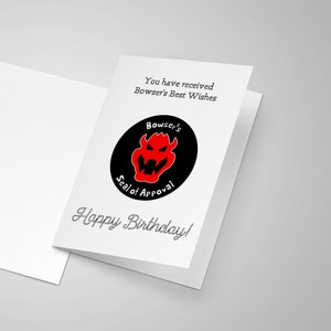 Bowser tarjeta de cumpleaños, tarjeta de diversión, tarjeta divertida, Super Mario