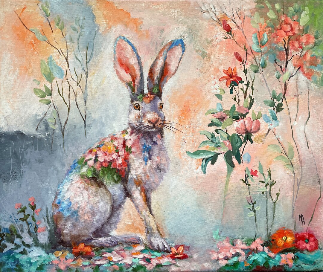 Rabbit. Fantasy Art.abstract /fantasy Acrylic Painting on Canvas. - Etsy