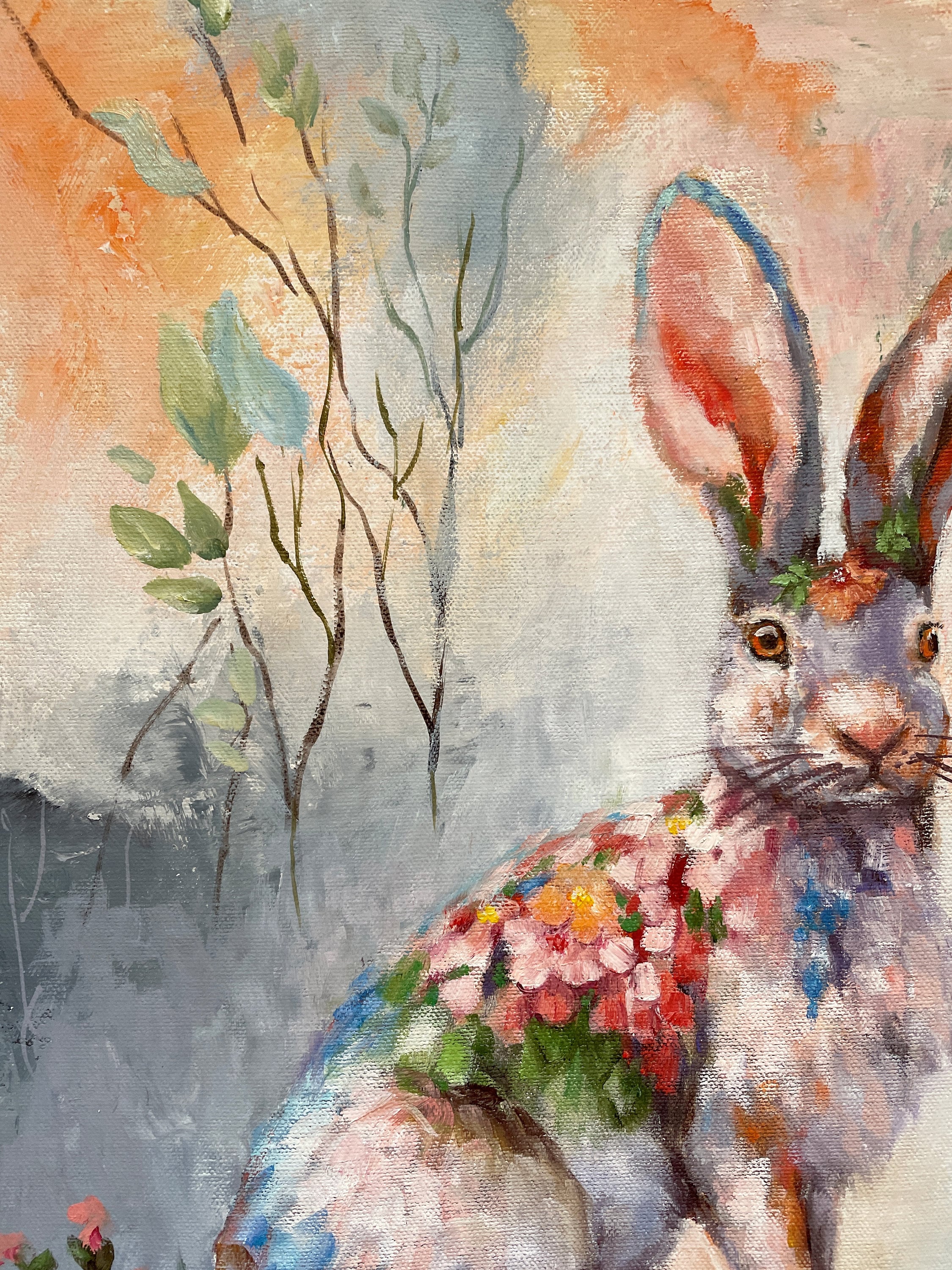 Rabbit. Fantasy Art.abstract /fantasy Acrylic Painting on Canvas. - Etsy