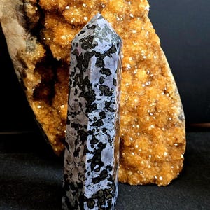 Indigo Gabbro/Merlinite Tower. Approx. Size 8&quot;x2.25&quot;x2.50  Approx. Weight 1,300Grams