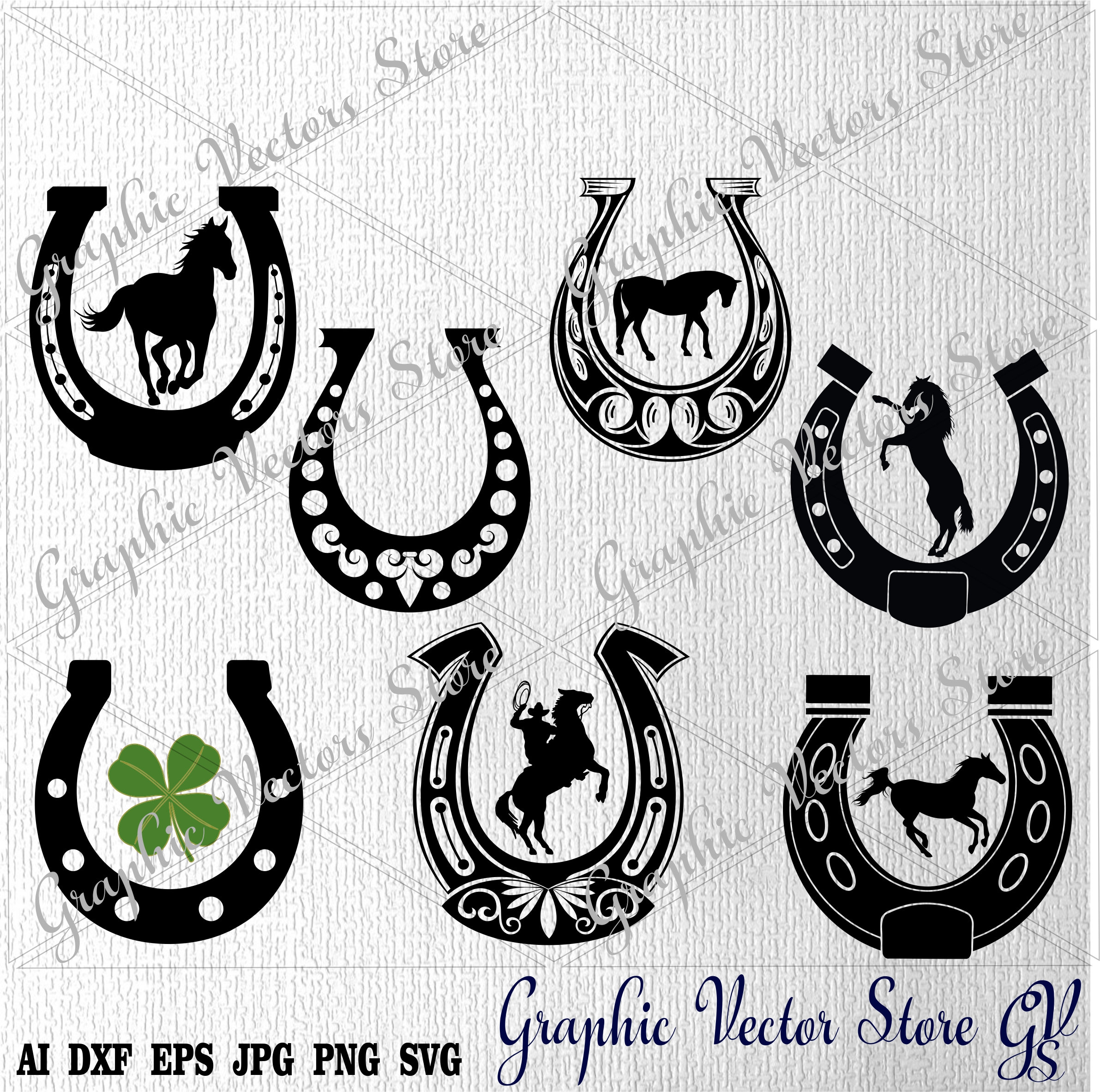 Horseshoe svg Files for Silhouette Printable Cricut Files Etsy