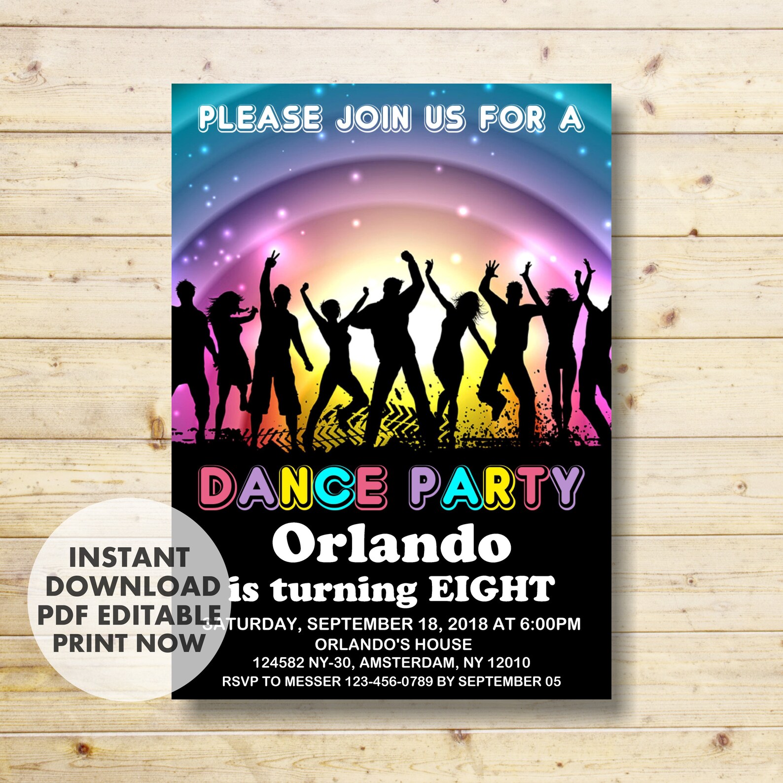 Dance Birthday Invitation Dance Invitation INSTANT DOWNLOAD Etsy
