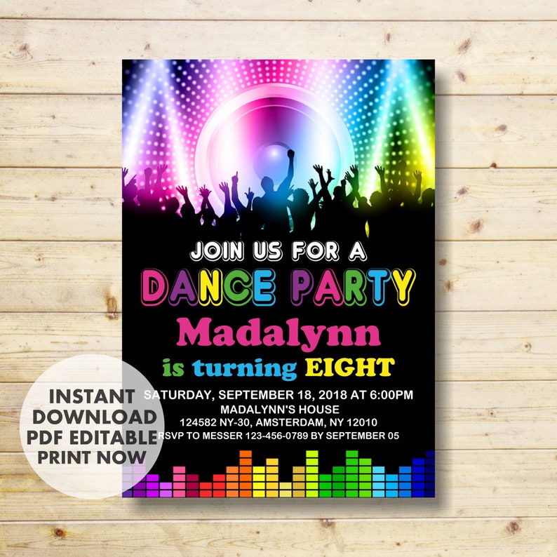 Dance Party Invitation Template Free Download