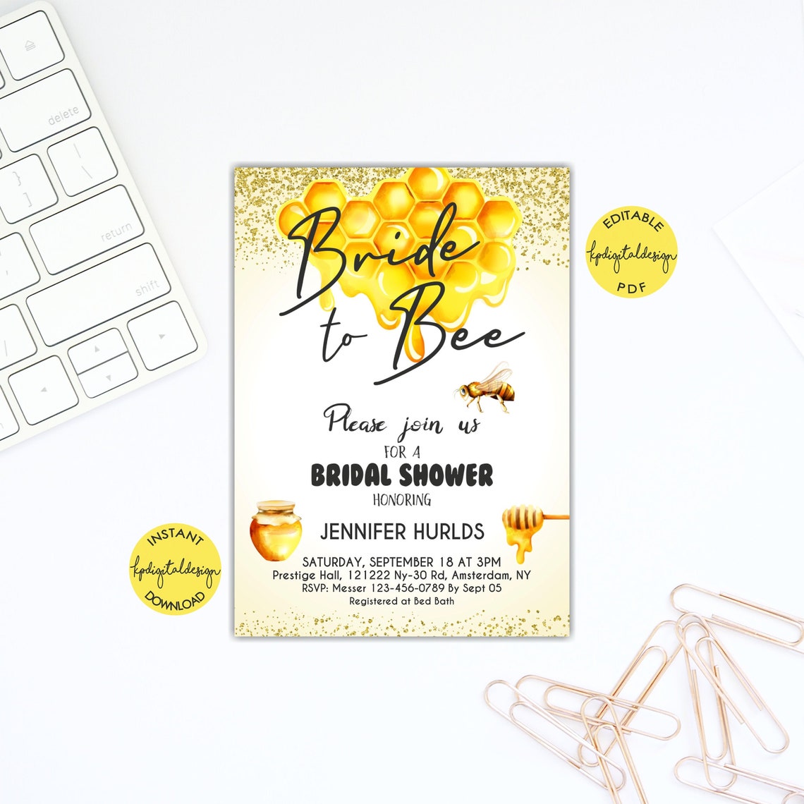 Bee Bridal Shower Invitation Bride to Bee Honey Bee Bridal Etsy
