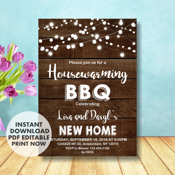 Housewarming BBQ Invitation Housewarming Party New Home Etsy