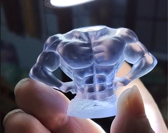 Proud fitness statue resin bodybuilding muscle man muscle mini sculpture broad muscle spoof Halloween decor arm muscle April Fool's Day Gift