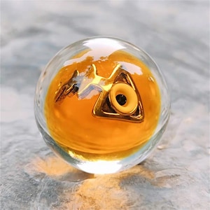 Gold Egg Marble Salmon Run eggs One Chinook Salmon eggs Handmake Gold Plated Golden Egg Squid Fish Egg Treasure Piece Gifts for Game Lovers