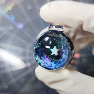 Custom Space Planet Star necklace,Personalized resin planet necklace,bright star necklace,universe Pendant,Trinity,Space Galaxy Necklace