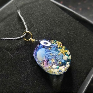 Custom jellyfish necklace,Space Planet necklace,Personalized sea necklace,ocean necklace,universe Star Pendant,Trinity,Space Galaxy Jewelry