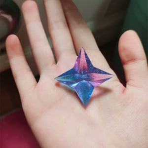 Wish Rare primogems Pendant,transparent 3D Star Primogems Keychain,Primogem Stereoscopic Starry sky Necklace,Acquaint Fate Ball Charm gifts