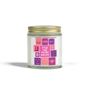 Scented Candles, Feminist Pink F*** the Patriarchy Candle, Girls Rights, LGBTQ, Coconut Apricot Wax, Women Empowerment, Protest Candle