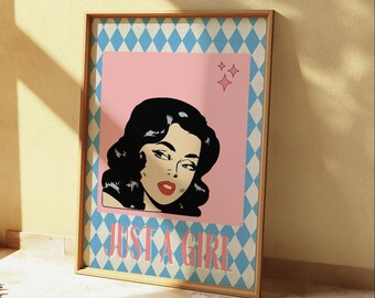 Póster de chica de arte pop: impresión giclée retro chic
