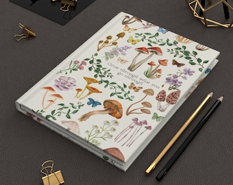 Botanical Hardcover Journal: Flower & Mushroom Design
