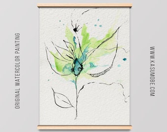 Green Teal Blue Abstract Watercolor Print,Abstract Watercolor, Printable Wall Art, Green Print, Modern Wall Art, Living room art, Wall Decor