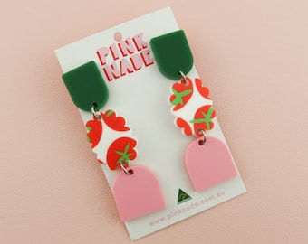 Layla Tomato Print Dangle Earrings