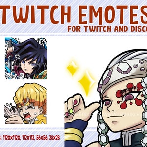 Twitch emotes, Emote Pack, Demon Girl, Demon Boy, anime twitch emotes, discord emotes, custom twitch, Emote Set, Custom Emotes