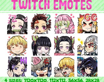 Demon Girl Emote Bundle for Twitch Discord  Chibi 