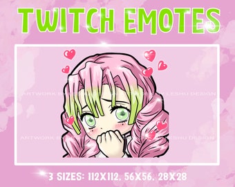 Twitch emotes, Love Girl, Demon Girl, manga emote, anime twitch emotes, discord emotes, custom twitch, Demon Boy Emotes, Emote Set