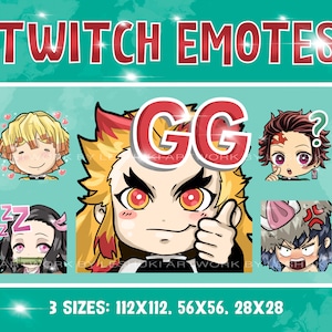 Twitch emotes, Emote Pack, Demon Girl, manga emote, anime twitch emotes, discord emotes, custom twitch, Demon Boy Emotes, Emote Set