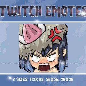 Emotikony Twitch, Emotka Ungry, Demon Boy, emotikony mangi, emotikony anime Twitch, emotikony Discord, niestandardowy Twitch, emotikony streamingowe, emotikony anime