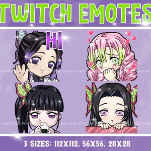 Twitch emotes, Emote Pack, Demon Girl, manga emote, anime twitch emotes, discord emotes, custom twitch, Demon Boy Emotes, Emote Set