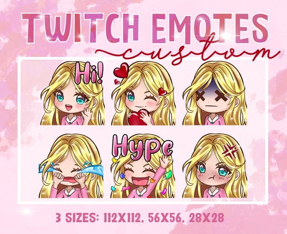 Twitch Blonde hair chibi girl emotes / Blue eyes Girl chibi -  Portugal