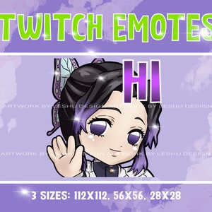 Twitch emotes, Hi Girl, Demon Girl, manga emote, anime twitch emotes, discord emotes, custom twitch, Demon Boy Emotes, Emote Set, Butterfly