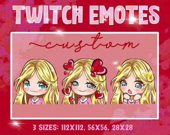 Twitch emotes, blond hair girl, green eyes, blue eyes, whatsapp emoticons, manga emotes, anime twitch emotes, discord emotes, whatsapp emote