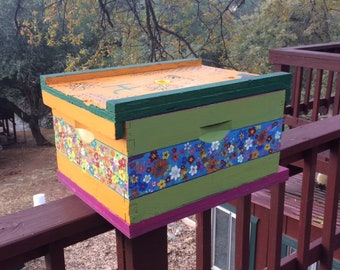 Hand painted beehive