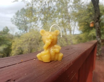 Paw in the Honeypot Bear Candle 100% Beeswax