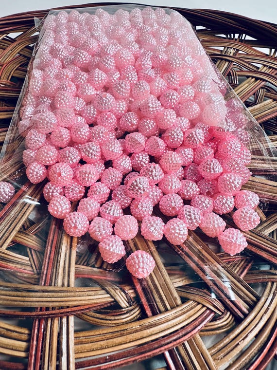 1/2 lb Beads, flower buds, pink1, size .3 inch, Hmong beads, hlaws